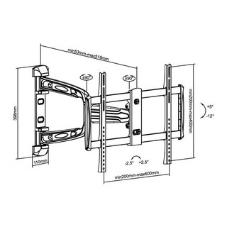 TV Wandhalterung ausziehbar schwenkbar 37-70, Xantron PREMIUM-463-S