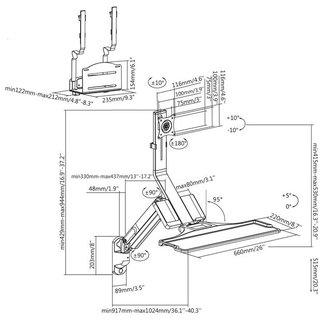 Monitorhalterung mit Tastaturablage hhenverstellbar, Xantron ERGOLINE-WS1