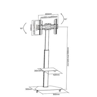 TV Stnder fahrbar fr Monitore 37-70, Xantron TOPLINE-01G