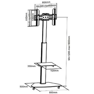 TV Stnder fahrbar fr Monitore 37-70, Xantron TOPLINE-01G