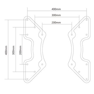 Adapterplatte bis VESA 400x400, Xantron VESA-400B