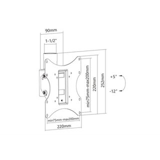 Monitorhalter 22-42 fr Xantron PRO Deckenhalterung schwarz, Xantron PRO-CM-S200B