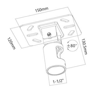 Neigbarer Deckenadapter fr Xantron PRO Deckenhalterung schwarz, Xantron PRO-CM-HF-B