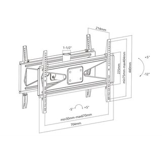 Dual Monitorhalter 37-75 fr Xantron PRO Deckenhalterung schwarz, Xantron PRO-CM-D600-B