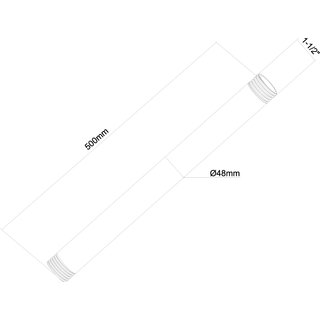 Verlängerungsrohr 50cm für Xantron PRO Deckenhalterung schwarz, Xantron PRO-CM-P500-B