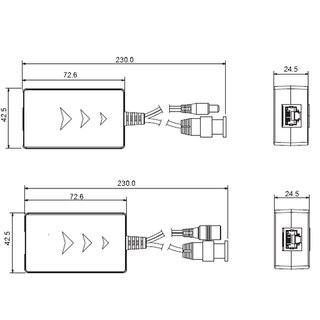 Passive HDCVI Balun mit Power - Dahua