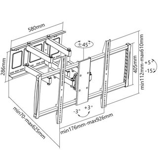 TV Wandhalterung ausziehbar schwenkbar 60-100, Xantron STRONGLINE-980