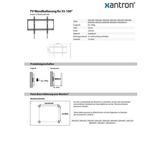 TV Wandhalterung fix 55-100, Xantron STRONGLINE-900