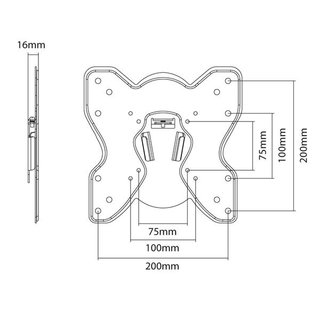 TV Wandhalterung fix ultraflach fr 23-42, Xantron SLIMLINE-020