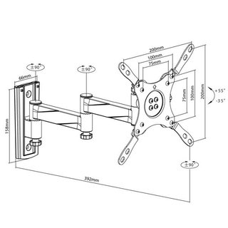 Wandhalterung arretierbar fr PC und TV Monitore 13 - 42, Xantron ECO-222