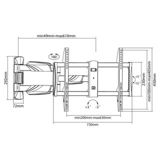 TV Wandhalterung ausziehbar schwenkbar 37-70, Xantron PRO-FM600