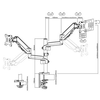 Tischhalterung fr 2 PC Monitore hhenverstellbar, Xantron ECO-C24