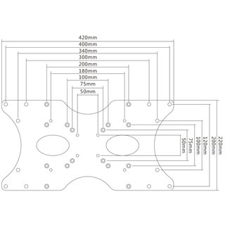 Adapterplatte bis VESA 400x200, Xantron VESA-42