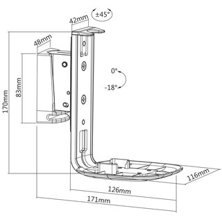 Wandhalterung fr Sonos One und Play:1, Xantron PREMIUM-SBOB
