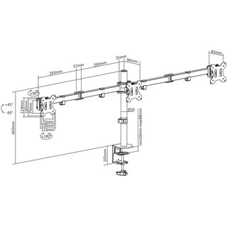 Tischalterung fr 3 Monitore bis 27, Xantron ECO-E03