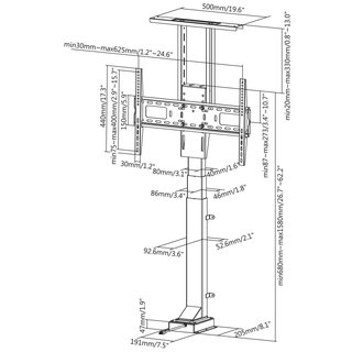 TV Mbel Lift elektrisch fr Monitore bis 65, Xantron PREMIUM-600HE