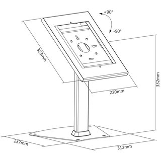 Tablet Tischfuss schwarz, 9.7-10.5