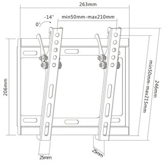 Wandhalterung neigbar fr PC und TV Monitore 23 - 42, Xantron STRONGLINE-22N